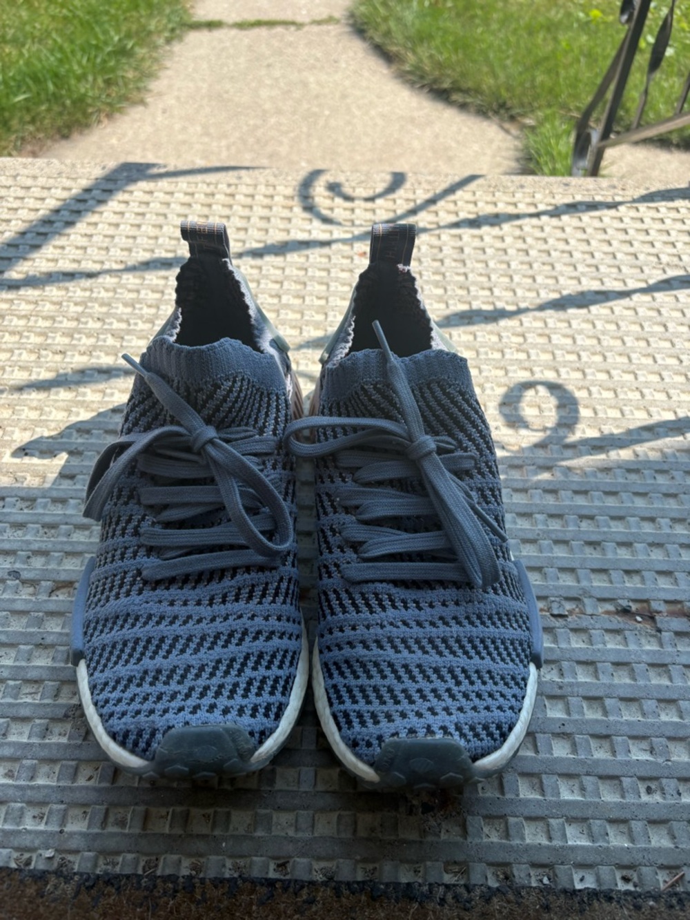 adidas Kids Grey Knit Slip-On Sneakers